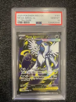2025 Pokemon Mega Evolution Mega Absol EX #161/132 PSA GEM MT 10 - Image 1