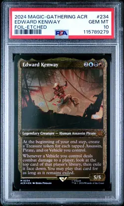 PSA 10 Gem MINT POP 1 Edward Kenway Etched Foil Assassin's Creed Mythic #234 MTG - Image 1