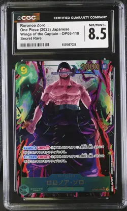CGC 8.5 Roronoa Zoro #OP06-118 Japanese 2023 One Piece Wings Of The Captain - Image 1