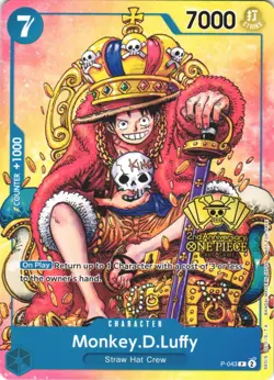 MONKEY.D.LUFFY (2ND ANNIVERSARY STAMPED PROMO) P-043 NM - Image 1