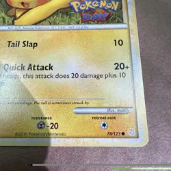 Pokemon Card Pikachu HeartGold & SoulSilver STAMPED POKEMON DAY 78/123 LP - Image 3
