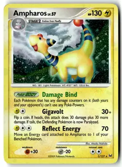 Pokemon Card Ampharos LP Platinum Holo Rare 1/127 - Image 1