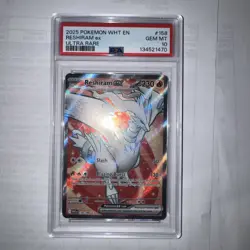 Pokemon 2025 Reshiram ex 158/086 Full Art Ultra Rare White Flare GEM MINT PSA 10 - Image 1