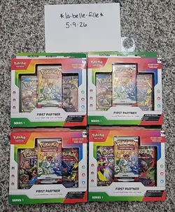 Lot of (4) Pokemon TCG First Partner Illustration Booster Packs SEALED/NEW - Image 1
