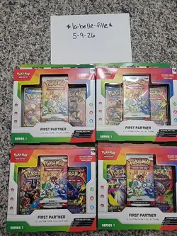 Lot of (4) Pokemon TCG First Partner Illustration Booster Packs SEALED/NEW - Image 2