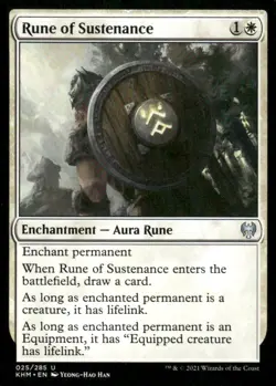 Rune of Sustenance 025/285 Kaldheim MTG Magic the Gathering card - Image 1