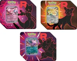 Pokemon Team Rocket Tin (Mewtwo/Nidoking/Persian) Set of 3 - NEW/Sealed - Image 1