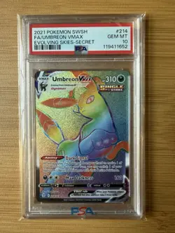 Umbreon VMAX 🐈‍⬛ 2021 Pokemon Swsh Evolving Skies Secret #214⚡ PSA 10 - Image 1