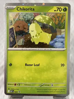 Chikorita 069 Cosmo Holo Promo - Perfect Order - Pokemon Swirl - Image 1