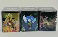 Pokemon TCG: Stacking Tin 2025 Lot Of 3 Packs, Stickers SEALED, IN HAND 3 TINS! - Image 1