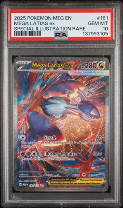 2025 POKEMON MEGA EVOLUTION SPECIAL ILLUSTRATION RARE #181 MEGA LATIAS EX PSA 10 - Image 1