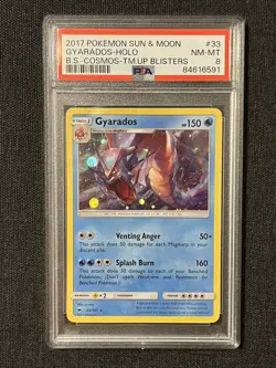 Gyarados - 2017 Pokemon Sun & Moon Team Up Blister Cosmo #33 - PSA 8 - Image 1
