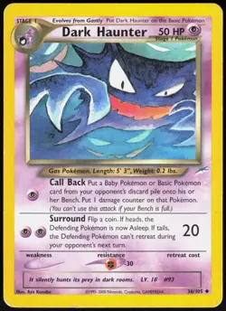 Neo Destiny Dark Haunter 36/105 Uncommon Pokemon LP - Image 1
