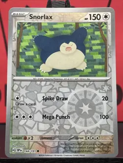 Snorlax 144/191 Surging Sparks Reverse Holo Common Pokemon TCG 2024 LP - Image 3