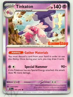 Tinkaton 105/193 Pokemon Paldea Evolved Gamestop Promo - Image 1