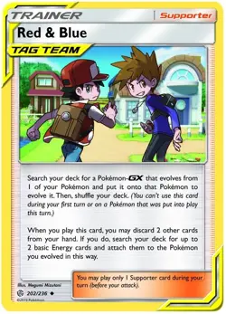 4x NM-Mint Red & Blue - 202/236 - Uncommon Pokemon Cosmic Eclipse - Image 1