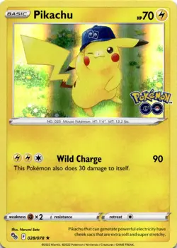 Pikachu (28) Holo Rare Pokemon GO 028/078 LP - Image 1