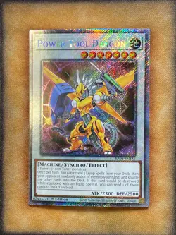 Yugioh Power Tool Dragon RA04-EN135 Platinum Secret Rare 1st Ed NM - Image 1