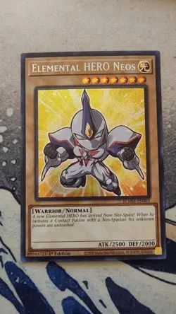 YuGiOh! Elemental HERO Neos (Chibi Art) BLMM-EN003 - Secret Rare 1st Edition NM - Image 1