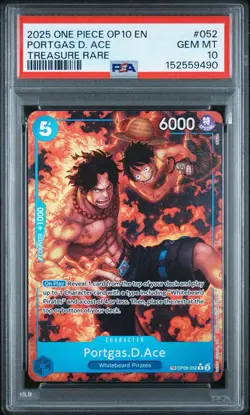 Portgas D. Ace OP08-052 PSA 10 Royal Blood Treasure Rare TR Alt Art - Image 1