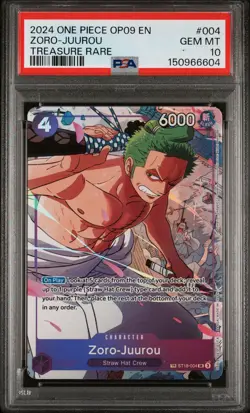 One Piece Zoro-Juurou PSA 10 💎 (Treasure Rare) ST18-004 OP09 ENGLISH GEM MINT - Image 1