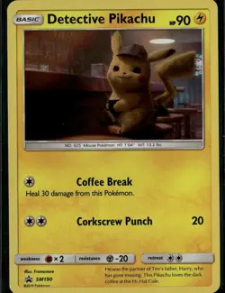 Detective Pikachu Promo SM Promos SM190 Lightning Holo Pokemon Card - Image 1