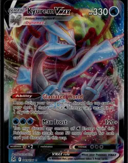 Kyurem VMAX Ultra Rare SWSH11: Lost Origin 049/196 Water Holo Pokemon Card - Image 1