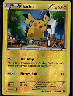 Pikachu Common XY Roaring Skies 20/108 Lightning Reverse Holo Pokemon Card - Image 1