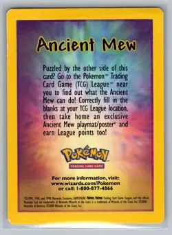 1999 WOTC Ancient Mew Details Movie Promo Insert Pokemon Card - Image 2