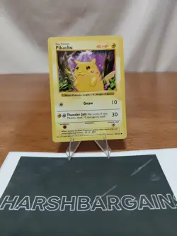Pokemon 1999 Shadowless Red Cheeks Pikachu TCG Card 58/102 Mp TINY Crease Shown. - Image 1