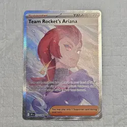 Pokemon TCG Team Rocket's Ariana 237/182 Sv10 Full Art Holo Trainer Card - Image 1