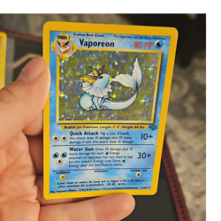 Pokemon Vaporeon Jungle Holo Rare 12/64 80 HP Unlimited English 1999 Card - Image 1