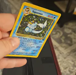 Pokemon Vaporeon Jungle Holo Rare 12/64 80 HP Unlimited English 1999 Card - Image 3