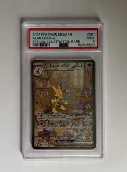 2023 POKEMON Mew EN 151 ALAKAZAM ex Special Illustration Rare Card #201 PSA 9 - Image 1