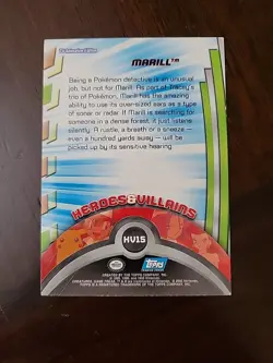 HP! Pokemon Topps Marill HV15 Heroes & Villains Blue Logo - Image 3