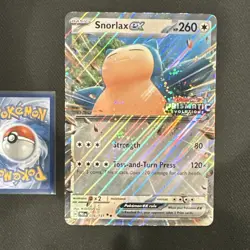 Pokemon TCG Snorlax EX Prismatic Evolutions Stamped 260 HP 076/131 Holo - Image 1