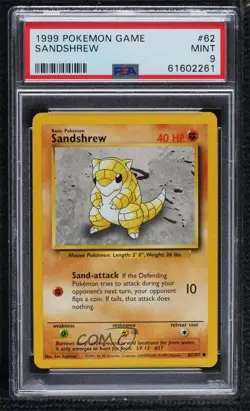 Sandshrew Pokemon Base Set PSA 9 MINT 1999 - Image 1
