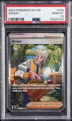 2023 POKEMON SVI EN-SCARLET & VIOLET SPECIAL ILLUSTRATION RARE #249 ARVEN PSA 10 - Image 1