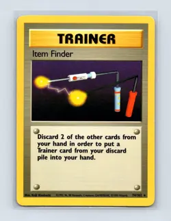 Item Finder 74/102 Rare Base Set Unlimited Pokemon Lightly Played - Image 1