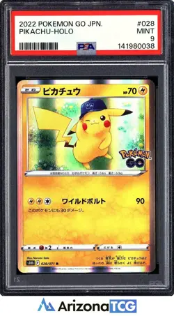 Pokemon 2022 Pikachu 028/071 Holo Pokemon GO Japanese PSA 9 - Image 1
