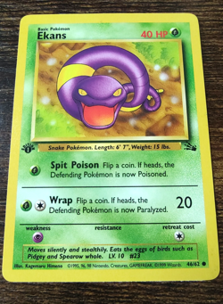 Pokemon Fossil 1st Edition Ekans 46/62 Non Holo - Image 1