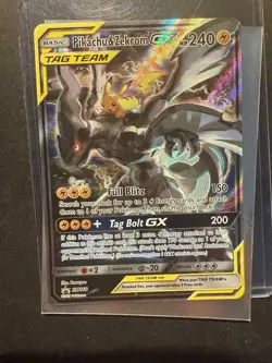 Pikachu & Zekrom GX SM168 Sm Holo Full Art Rare Pokemon 2019 Tag Team NM - Image 1