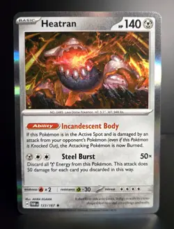 Pokemon TCG - HEATRAN - 123/167 - Holo Rare - Twilight Masquerade (2024) - NM+ - Image 1