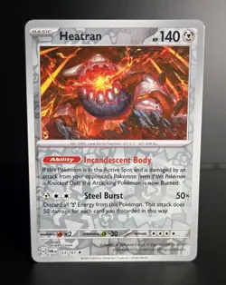 Pokemon TCG - HEATRAN 123/167 Reverse Holo Rare - Twilight Masquerade 2024 - NM+ - Image 1