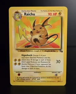 Pokemon TCG - RAICHU - 29/62 - RARE - UNLIMITED - FOSSIL (1999) - WOTC - LP - Image 1