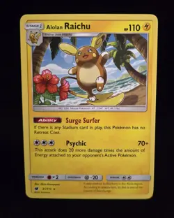 Pokemon TCG - ALOLAN RAICHU - 31/111 - RARE - SM: CRIMSON INVASION (2017) - NM - Image 1