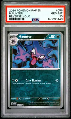 2024 POKEMON PAF EN-PALDEAN FATES REVERSE HOLO #056 HAUNTER PSA 10 - Image 1