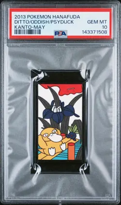 2013 POKEMON HANAFUDA KANTO MAY DITTO/ODDISH/PSYDUCK PSA 10 - Image 1