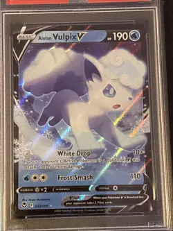 2022 POKEMON TCG: SWSH Silver Tempest ALOLAN VULPIX V #033 PSA 10 GEM MT - Image 2