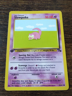 Pokemon Fossil 1st Edition Slowpoke 55/62 Non Holo - Image 1